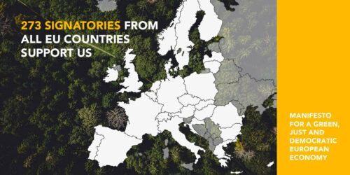 Manifesto social media EU map yellow